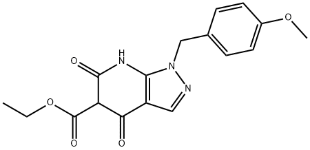 Ethyl 1-(4-methoxybenzyl)-4,6-dioxo-4,5,6,7-tetrahydro-1H-pyrazolo[3,4-b]pyridine-5-carboxylate 结构式