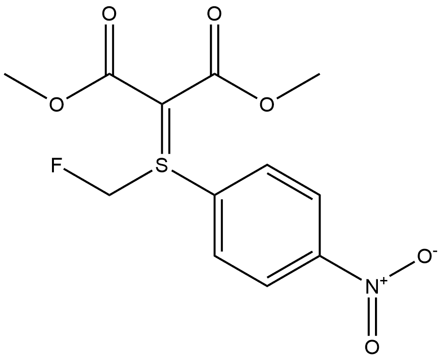 2-[(氟甲基)(4-硝基苯基)-Λ4-亚磺酰基]-1,3-二甲基丙二酸酯 结构式