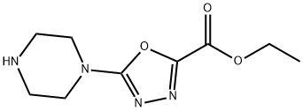 5-(1-哌嗪基)-1,3,4-恶二唑-2-羧酸乙酯 结构式