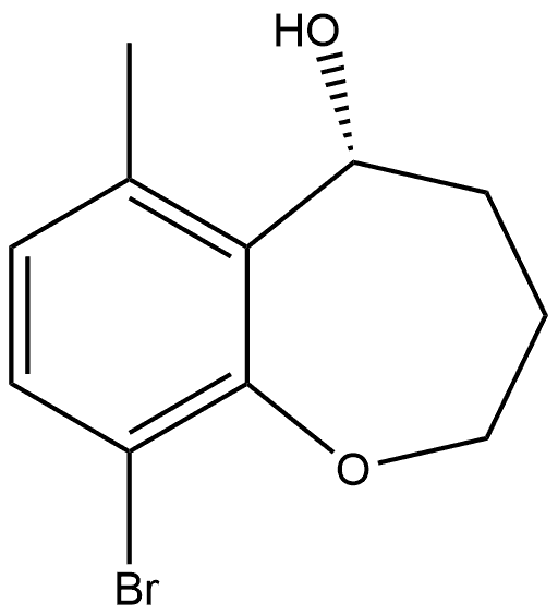 (R)-9-Bromo-2,3,4,5-tetrahydro-6-methyl-1-benzoxepin-5-ol 结构式