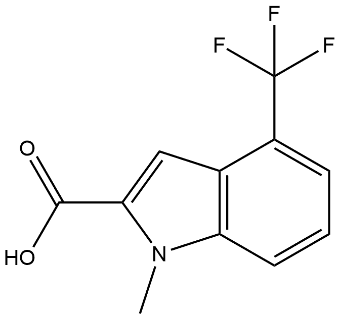 1-甲基-4-(三氟甲基)吲哚-2-甲酸 结构式