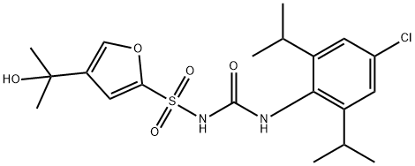 2-Furansulfonamide, N-[[[4-chloro-2,6-bis(1-methylethyl)phenyl]amino]carbonyl]-4-(1-hydroxy-1-methylethyl)- 结构式