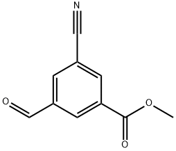 3-氰基-5-甲酰基苯甲酸甲酯 结构式