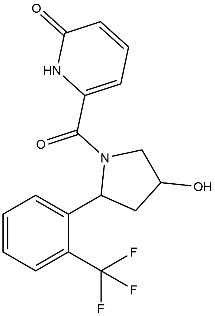 6-[[4-羟基-2-[2-(三氟甲基)苯基]-1-吡咯烷基]羰基]-2(1H)-吡啶酮 结构式