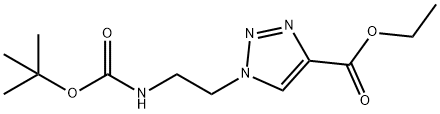 Ethyl 1-{2-[(t-butoxycarbonyl)amino]ethyl}-1H-1,2,3-triazole-4-carboxylate 结构式