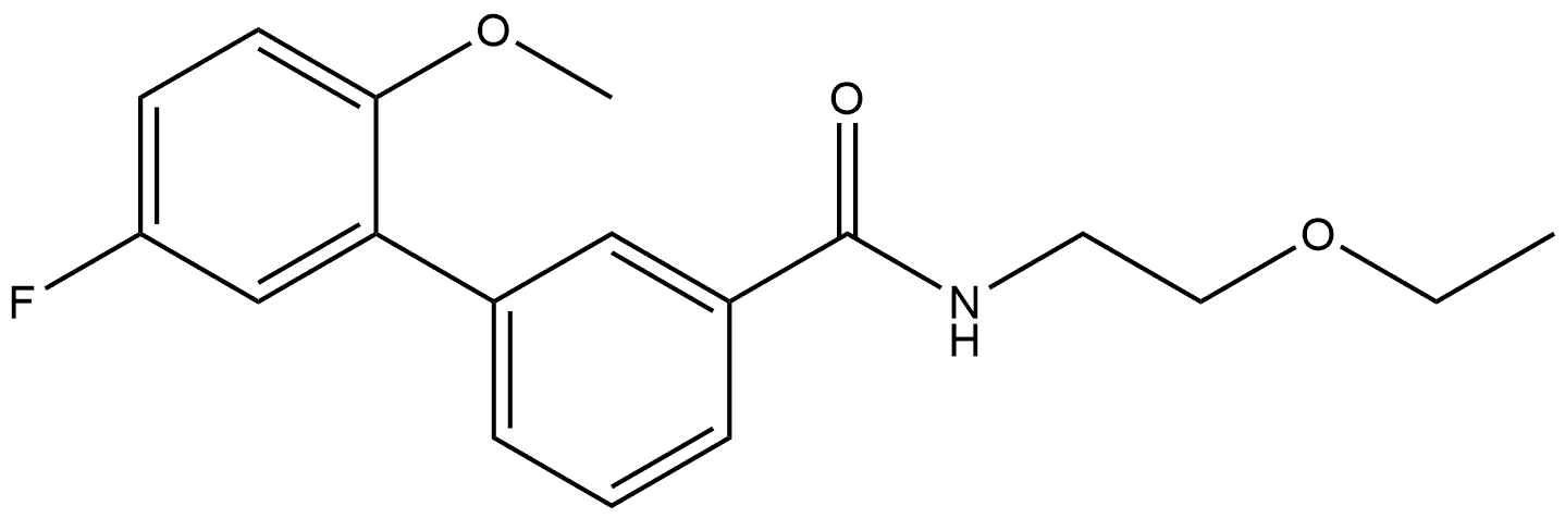 N-(2-Ethoxyethyl)-5'-fluoro-2'-methoxy[1,1'-biphenyl]-3-carboxamide 结构式