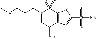 2H-Thieno[3,2-e]-1,2-thiazine-6-sulfonamide, 4-amino-3,4-dihydro-2-(3-methoxypropyl)-, 1,1-dioxide 结构式