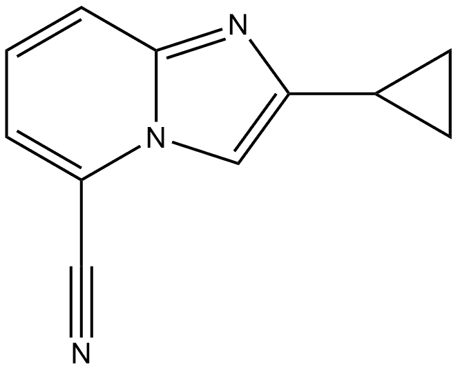 2-cyclopropylimidazo[1,2-a]pyridine-5-carbonitrile 结构式