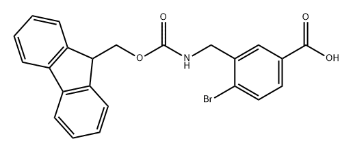 3-((((((9H-芴-9-基)甲氧基)羰基)氨基)甲基)-4-溴苯甲酸 结构式