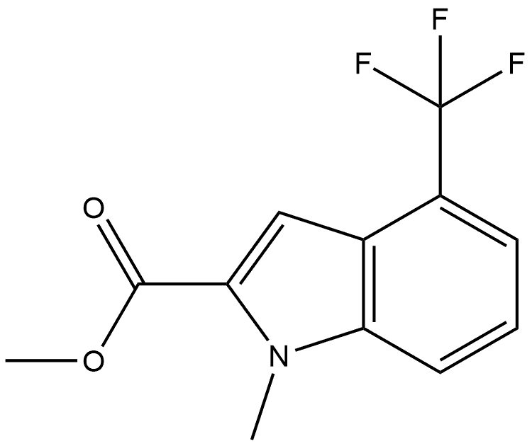 1-甲基-4-(三氟甲基)吲哚-2-甲酸甲酯 结构式