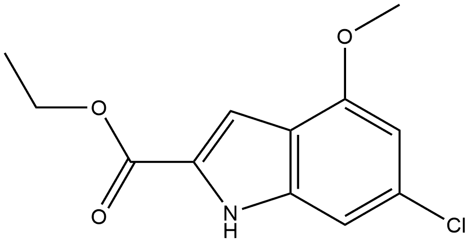 6-氯-4-甲氧基吲哚-2-甲酸乙酯 结构式