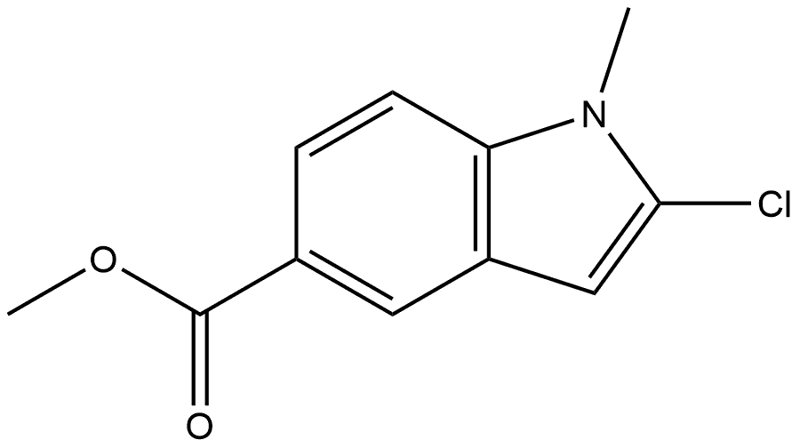 2-氯-1-甲基-1H-吲哚-5-羧酸甲酯 结构式