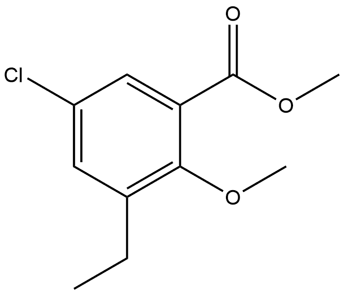 Methyl 5-chloro-3-ethyl-2-methoxybenzoate 结构式