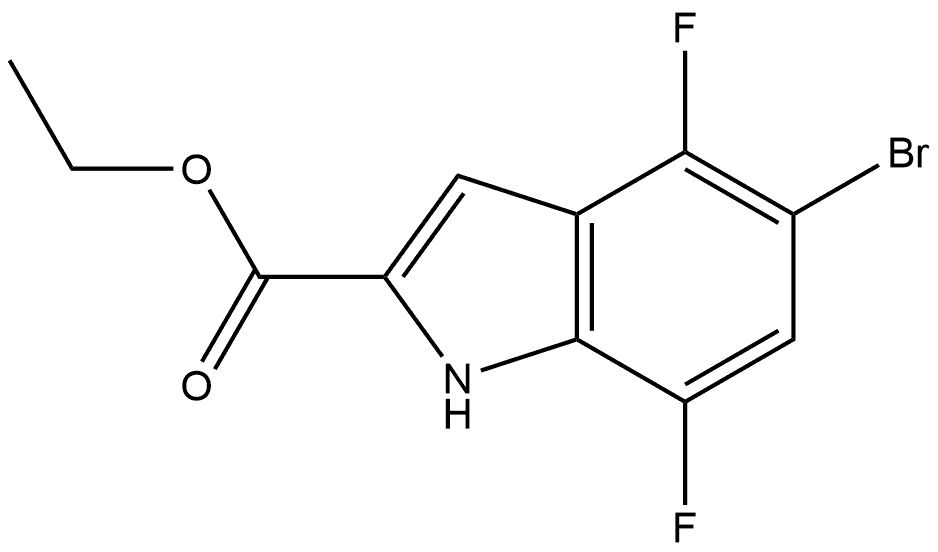 5-溴-4,7-二氟吲哚-2-甲酸乙酯 结构式