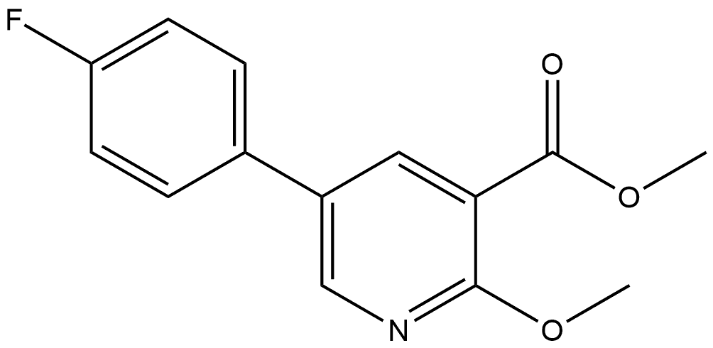 Methyl 5-(4-fluorophenyl)-2-methoxy-3-pyridinecarboxylate 结构式