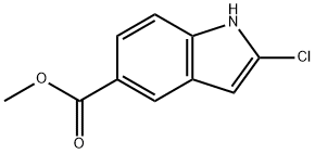 2-氯-1H-吲哚-5-羧酸甲酯 结构式