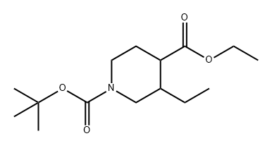 1-叔丁基 4-乙基 3-乙基哌啶-1,4-二羧酸酯 结构式