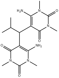 5,5'-(2-甲基亚丙基)-双[6-氨基-1,3-二甲基-2,4(1H,3H)-嘧啶二酮] 结构式