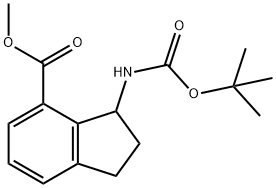 1H-Indene-4-carboxylic acid, 3-[[(1,1-dimethylethoxy)carbonyl]amino]-2,3-dihydro-, methyl ester 结构式
