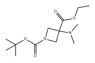 1-叔丁基 3-乙基 3-(二甲基氨基)氮杂环丁烷-1,3-二羧酸酯 结构式