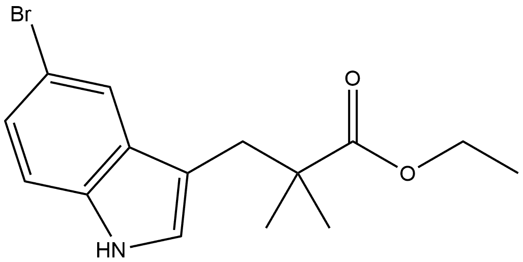 ETHYL 3-(5-BROMO-1H-INDOL-3-YL)-2,2-DIMETHYLPROPANOATE 结构式
