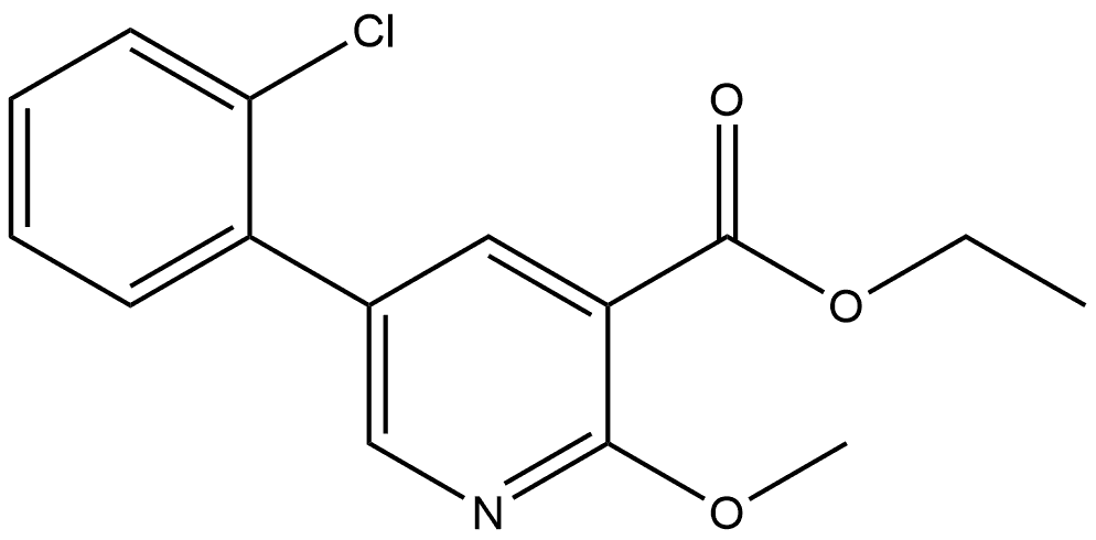 Ethyl 5-(2-chlorophenyl)-2-methoxy-3-pyridinecarboxylate 结构式