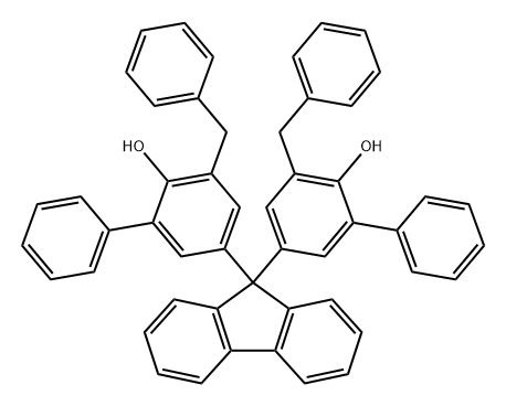 [1,1'-Biphenyl]-2-ol, 5,5''-(9H-fluoren-9-ylidene)bis[3-(phenylmethyl)- 结构式