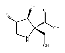 (2R,3S,4S)-4-氟-3-羟基-2-(羟甲基)吡咯烷-2-羧酸 结构式