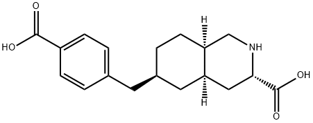 3-Isoquinolinecarboxylic acid, 6-[(4-carboxyphenyl)methyl]decahydro-, (3S,4aR,6S,8aR)- 结构式