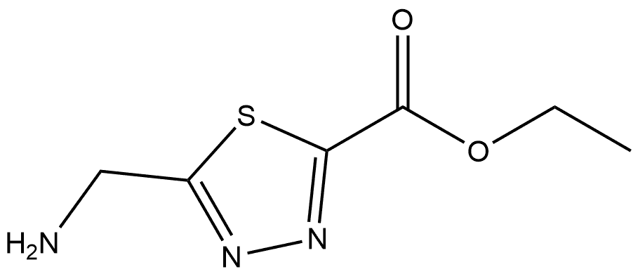 5-(氨甲基)-1,3,4-噻二唑-2-羧酸乙酯 结构式