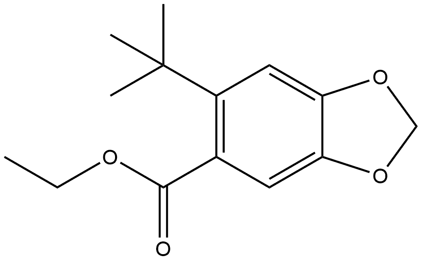 Ethyl 6-(1,1-dimethylethyl)-1,3-benzodioxole-5-carboxylate 结构式