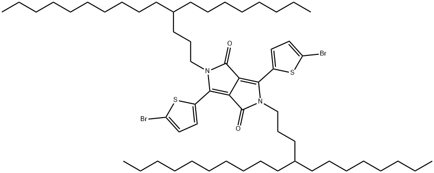 3,6-双(5-溴噻吩-2-基)-2,5-双(4-辛基十四烷基)-2,5-二氢吡咯并[3,4-C]吡咯-1,4-二酮 结构式