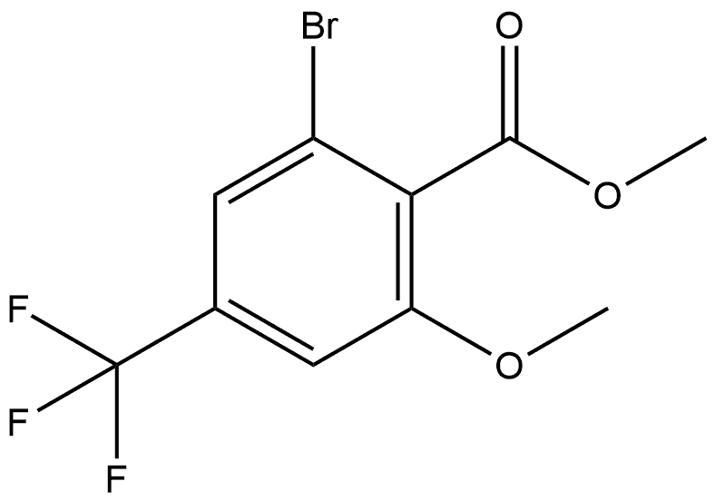 2-溴-6-三氟甲基-4-三氟甲基苯甲酸甲酯 结构式