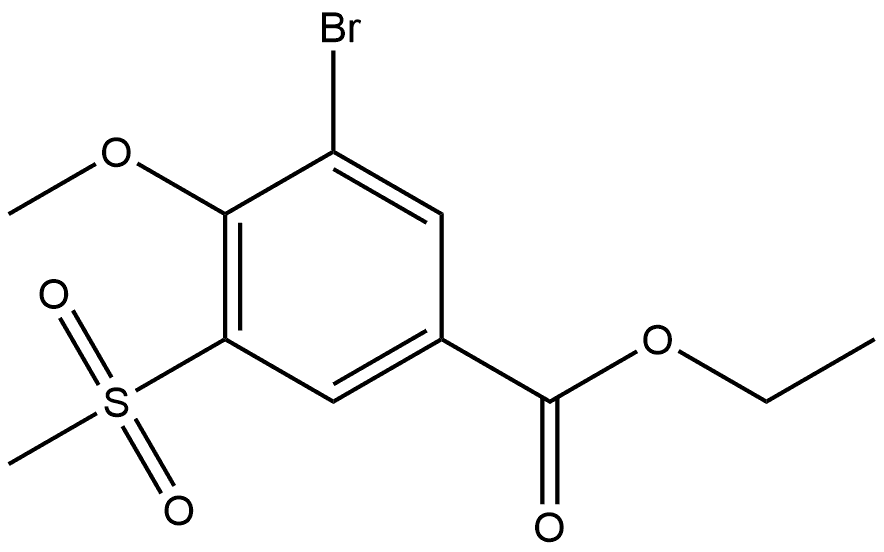 Ethyl 3-bromo-4-methoxy-5-(methylsulfonyl)benzoate 结构式