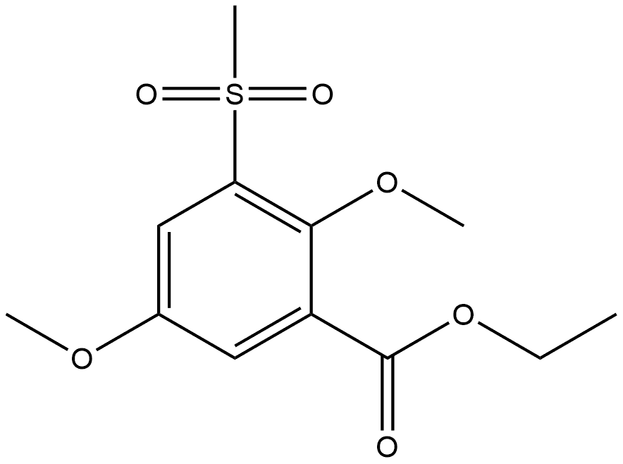 Ethyl 2,5-dimethoxy-3-(methylsulfonyl)benzoate 结构式