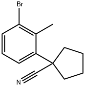 1-(3-Bromo-2-methylphenyl)cyclopentane-1-carbonitrile 结构式