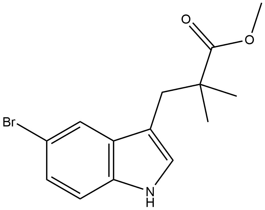 Methyl 5-bromo-α,α-dimethyl-1H-indole-3-propanoate 结构式