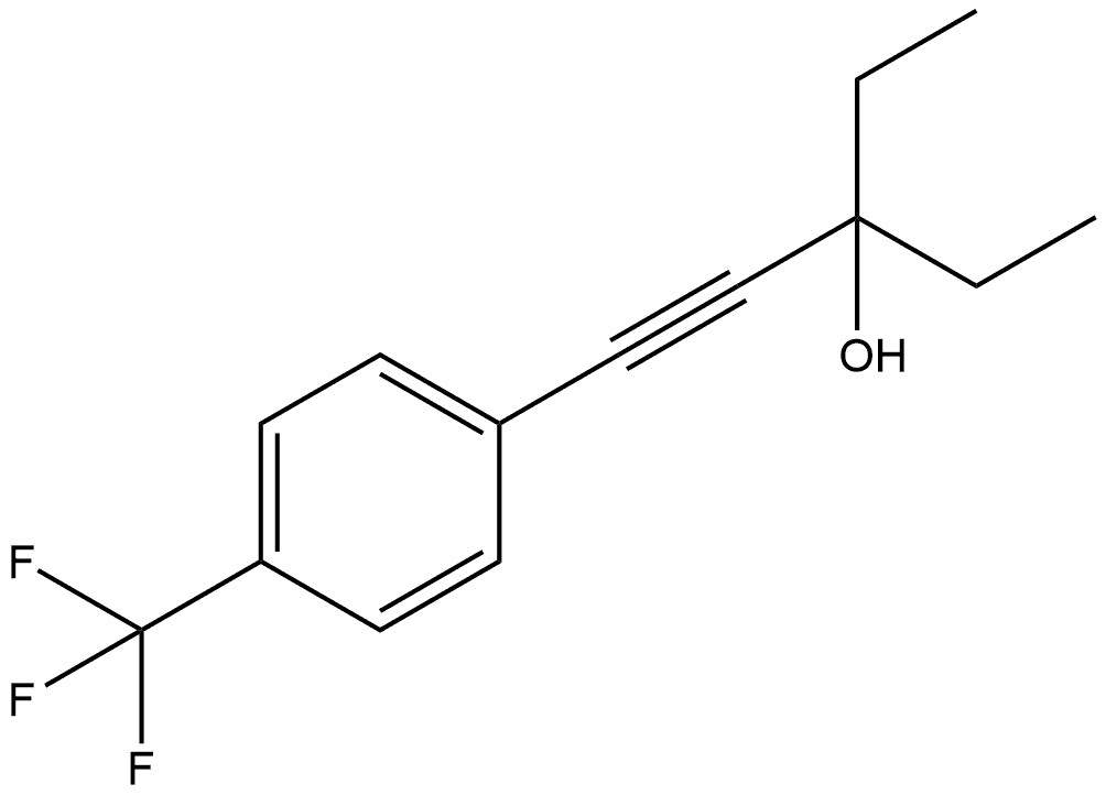3-Ethyl-1-[4-(trifluoromethyl)phenyl]-1-pentyn-3-ol 结构式