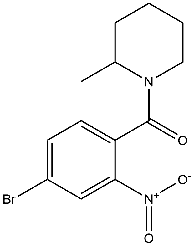 (4-bromo-2-nitrophenyl)(2-methylpiperidin-1-yl)methanone 结构式