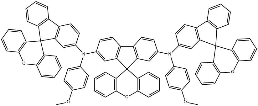 N2,N7-二(4-甲氧基苯基)-N2,N7-二(2-螺[芴-9,9'-氧杂蒽])-螺[芴-9,9'-氧杂蒽]-2,7-二胺 结构式