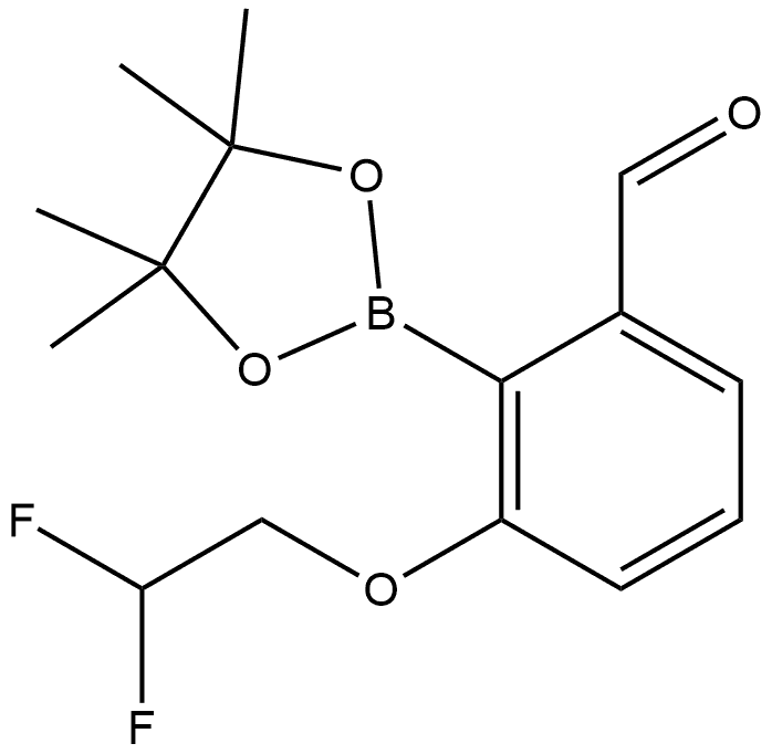 3-(2,2-Difluoroethoxy)-2-(4,4,5,5-tetramethyl-1,3,2-dioxaborolan-2-yl)benzald... 结构式