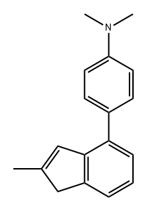 N、 N-二甲基-4-(2-甲基-1H-茚-4-基)苯胺 结构式