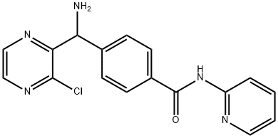 Benzamide, 4-[amino(3-chloro-2-pyrazinyl)methyl]-N-2-pyridinyl- 结构式