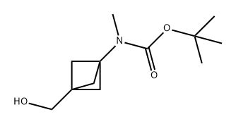 (3-(羟甲基)双环[1.1.1]戊烷-1-基)(甲基)氨基甲酸叔丁酯 结构式