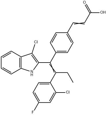 (E)-3-(4-((E)-1-(3-chloro-1H-indol-2-yl)-2-(2-chloro-4-fluorophenyl)but ...