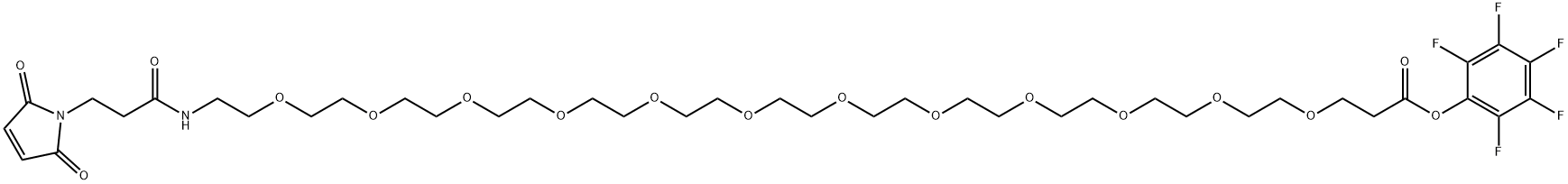 Maleimide-NH-PEG12-CH2CH2COOPFP Ester 结构式