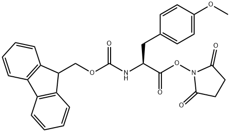 2,5-dioxopyrrolidin-1-yl (S)-2-((((9H-fluoren-9-yl)methoxy)carbonyl)amino)-3-(4-methoxyphenyl)propanoate 结构式