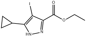 5-环丙基-4-碘-1H-吡唑-3-羧酸乙酯 结构式