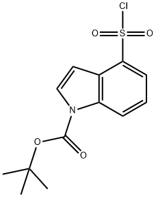 1H-Indole-1-carboxylic acid, 4-(chlorosulfonyl)-, 1,1-dimethylethyl ester 结构式