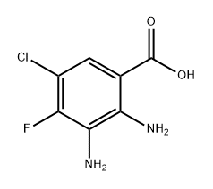 2,3-二氨基-5-氯-4-氟苯甲酸 结构式